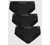 Calvin Klein 3 Pack of Icon Cotton Stretch 3 Pack Hip Briefs, Black, Size 2Xl, Men Black