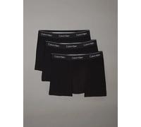 Calvin Klein 3 Pack Relaxed Dart Trunks - Icon Cotton Stretch, Black W/ Black