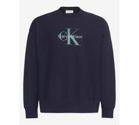 Calvin Klein 350terry Monologo Sweatshirt Navy Blue - M