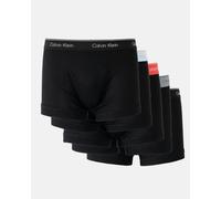 Calvin Klein 5-Pack 100% Cotton Mens Trunks - Red/Blue/Grey/Black - Red/Blue/Grey/Black - M
