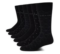 Calvin Klein 6 Pairs Mens Classic Comfortable Raised Cuff Socks Mixed Pattern Socks for Men (7-12), Black Assorted, 7-12