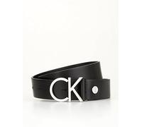 Calvin Klein Adjustable Leather Belt, Black, Size 80, Women Black