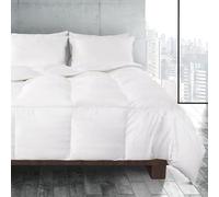 Calvin Klein Almost Down Comforter (Standard/Queen, White) - Down Alternative Duvet Insert/Luxurious 100% Cotton/Ultra Soft & Comfortable/Breathable Warmth/Sewn Through Box Construction