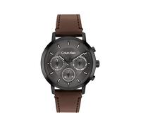 Calvin Klein Analogue Multifunction Quartz Watch for Men Gauge Collection with Brown Leather Strap - 25200498