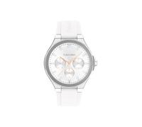 Calvin Klein Analogue Multifunction Quartz Watch for Women Vibrancy Collection with White Silicone Bracelet - 25100106