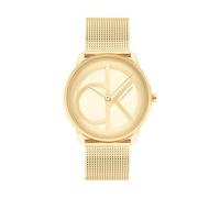 Calvin Klein Analogue Quartz Watch Unisex with Gold Colored Stainless Steel mesh Bracelet - 25200034
