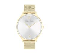 Calvin Klein Analogue Quartz Watch for Women Timeless MESH 38MM Collection with Gold Colored Stainless Steel Mesh Bracelet - 25200003