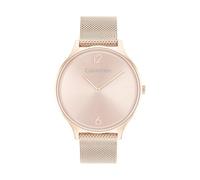 Calvin Klein Analogue Quartz Watch for Women Timeless MESH 38MM Collection with Carnation Gold Colored Stainless Steel Mesh Bracelet - 25200002