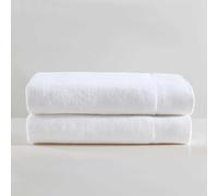 Calvin Klein - Bath Towels, Super Soft & Absorbent Cotton Towels, Zero Twist Construction, Brand Locker Loop for Easy Hanging (Entwine Solid White, 2 Piece)