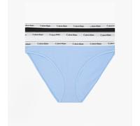 Calvin Klein Women’s 3 Pack Cotton Bikini Briefs with Stretch, Multicolor (Black/White/Frozen Fjiord), L