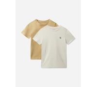 Calvin Klein Boys 2 Pack Monogram Top Set in Beige - Beige - 14 Yrs