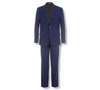 Calvin Klein Boys' 2-Piece Formal Suit Set, Includes Single Breasted Jacket & Straight Leg Dress Pants with Belt Loops & Functional Pockets Business, Infinity Blue, 12