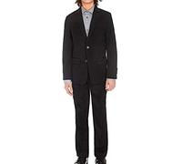 Calvin Klein Boys' 2-Piece Formal Suit Set, Includes Single Breasted Jacket & Straight Leg Dress Pants with Belt Loops & Functional Pockets, Black, 18, Black, 22