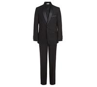 Calvin Klein Boys' 2-Piece Formal Suit Set, Includes Single Breasted Jacket & Straight Leg Dress Pants with Belt Loops & Functional Pockets Business, Black, 12 Husky