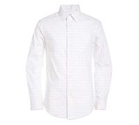 Calvin Klein Boys' Big Long Sleeve Printed Dress Shirt, Logo White, 14