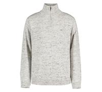 Calvin Klein Boys Half Zip Ribbed Neck and Logo Details Pullover, Cream with space dye, 8