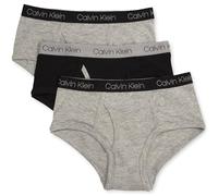 Calvin Klein Boys' Little Modern Cotton Assorted Briefs Underwear 3 Pack, Heather Grey, Black, Heather Grey, M