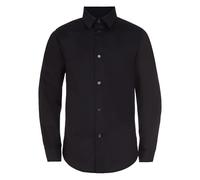 Calvin Klein Boys' Long Sleeve Slim Fit Dress Shirt, Button-Down Style with Cuffs & Shirttail Hem, Black, 10