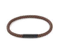 Calvin Klein BRAIDED Bracelet Leather 35000103 - Man - Faux Leather Brown 19 cm