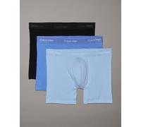 Calvin Klein 3-Pack Icon Cotton Stretch Boxer Briefs, Black/Glacier/Blue Bell - Medium
