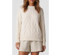 Calvin Klein Cable Crewneck Pullover White Greige size XS | Knitted Sweaters Outlet | Women | White XS