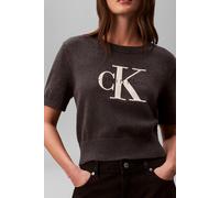 Calvin Klein Chunky Cotton Graphic Sweater B85 Charcoal Heather size M | Knitted Sweaters Outlet | Women | Black M