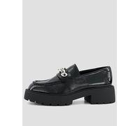 Calvin Klein Chunky Hardware Leather Loafer, Black, Size 38, Women Black