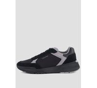 Calvin Klein City Runner Laceup Nylon Suede Trainers, Black, Size 46, Men Black