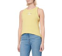 Calvin Klein CK Jeans Women's MONOLOGO Rib Tank TOP J20J225301, Green (Muted Lime), M