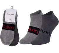 CALVIN KLEIN CK | Mens 2 PAIRS Grey Melange Trainer Socks | Size UK 6-8 EU 39-42