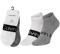 CALVIN KLEIN CK | Mens 2 PAIRS White Grey Trainer Socks | Size UK 6-8 EU 39-42