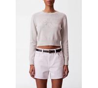 Calvin Klein Cotton Crewneck Jumper with Embroidered Logo and Ribbed Trims - Size: L - female