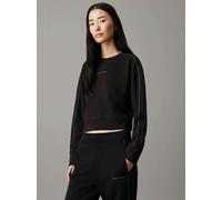 Calvin Klein Women’s Crew Neck Cotton Sweatshirt, Black (Black), S