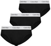 Calvin Klein Cotton Stretch 3 Pack Brief, Black with Red/Green/Navy