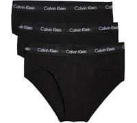 Calvin Klein Cotton Stretch 3 Pack Brief, Black with Red/Green/Navy