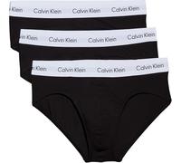 Calvin Klein Cotton Stretch 3 Pack Brief, Black with Red/Green/Navy