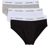 Calvin Klein Cotton Stretch 3 Pack Brief, Black with Red/Green/Navy