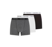 Calvin Klein Cotton Stretch 3-Pack Stripe & Solid Boxer Trunks, Black/White - X-Large