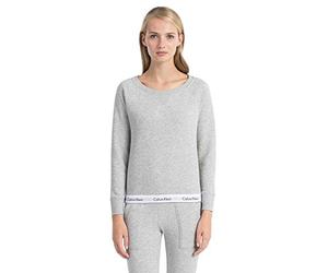 Calvin Klein - Crewneck Sweatshirt Women - Modern Cotton Line - Grey Heather - S - CK Women's Loungewear - Signature Elasticated Hem - Cotton, Polyester