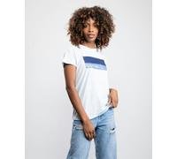 Calvin Klein Duo Logo Print Womens T-Shirt - Ck Pale Blue - XS