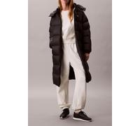 Calvin Klein Women’s Essential Mid Weight Long Puffer Jacket with Hood, Black (Black), XS