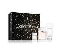 Calvin Klein Euphoria Men Gift Set 100ml EDT Spray + Aftershave Balm 100ml + Eau De Toilette 15ml