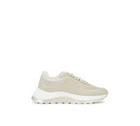 Calvin Klein - Feather Grey And Dark Ecru 2 Piece Sole Runner Lace Up Sneakers - 38