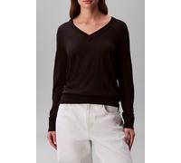 Calvin Klein Fine Gauge Viscose V-neck Top Black size S | Longsleeves Outlet | Women | Black S