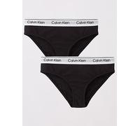 Calvin Klein Girls 2 Pack Modern Cotton Bikini Briefs, Black, Size Age: 8-10 Years Black