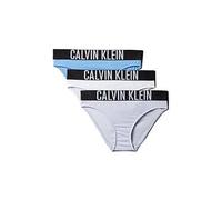 Calvin Klein Girls 3 Pack Intense Power Bikini Briefs, Multi, Size Age: 8-10 Years Print