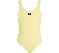 Calvin Klein Girls’ Backless Swimsuit, Yellow (Elfin Yellow), 14-16 Years