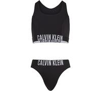 Calvin Klein Girls’ Bralette Bikini Set with Logo, Black (Pvh Black), 12-14 Years