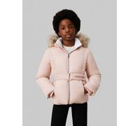 Calvin Klein Girls Classic Belted Fur Jacket in Pink - Pink - 14 Yrs