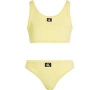 Calvin Klein Girls’ Lined Triangle Bikini Set, Yellow (Elfin Yellow), 12-14 Years